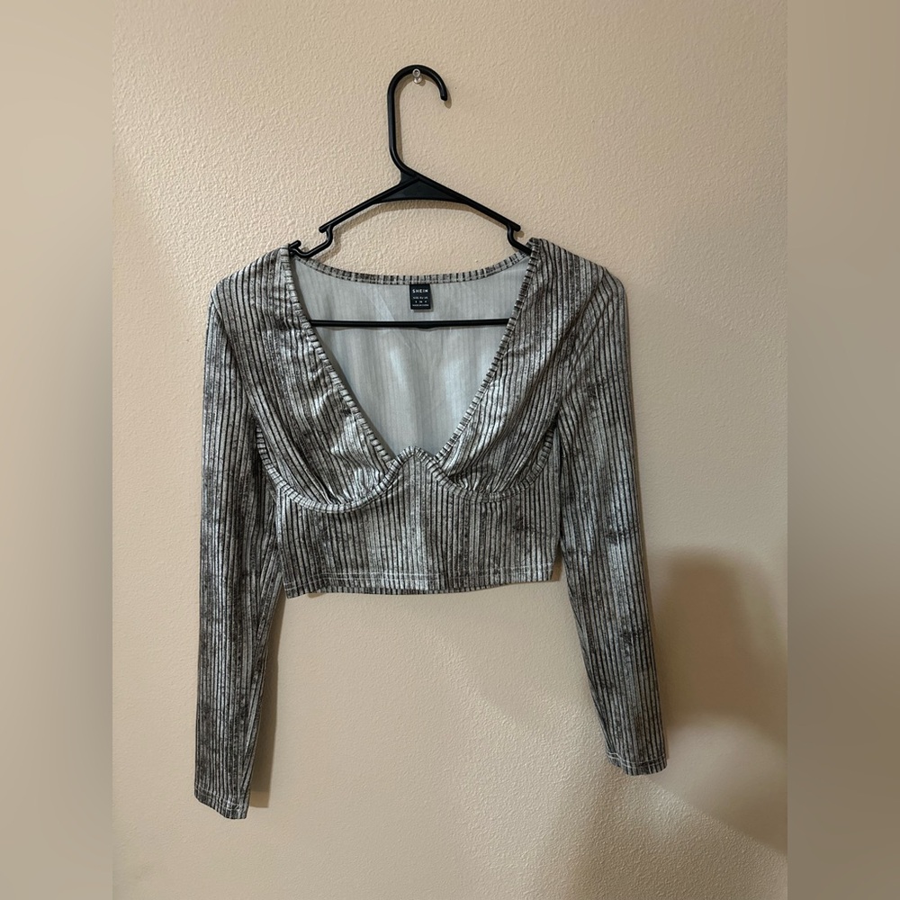 Striped Long Sleeve Crop Top